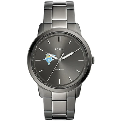 Men's Fossil Gray LIU Sharks Minimalist Three-Hand Smoke Watch