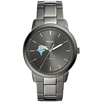 Men's Fossil  Gray LIU Sharks Minimalist Three-Hand Smoke Watch