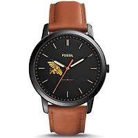 Men's Fossil  Black Missouri Western State Griffons Minimalist Slim Light Brown Leather Watch