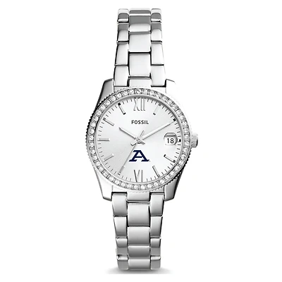 Women's Fossil  Silver Akron Zips Scarlette Mini Three-Hand Date Watch