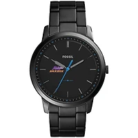 Men's Fossil  Black Alfred University Saxons Minimalist Slim Stainless Steel Watch