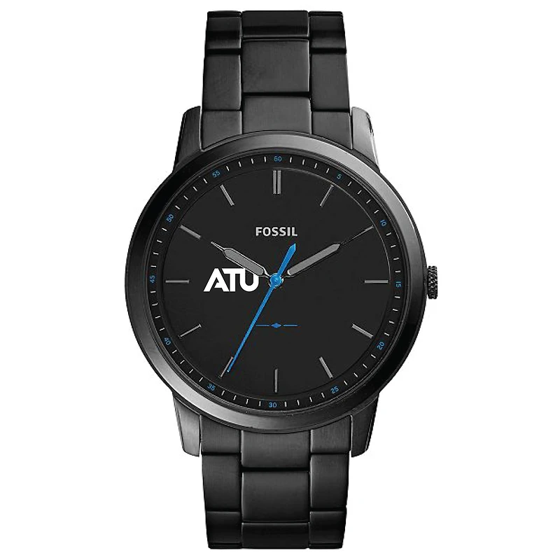 Men's Fossil Black Arkansas Tech Wonder Boys Minimalist Slim Stainless Steel Watch