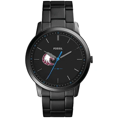 Men's Fossil  Black Augsburg Auggies Minimalist Slim Stainless Steel Watch