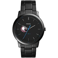 Men's Fossil  Black Augsburg Auggies Minimalist Slim Stainless Steel Watch