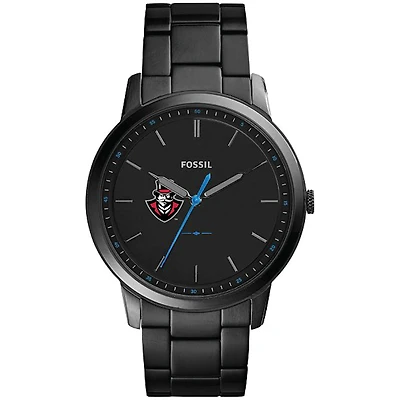 Men's Fossil Black Austin Peay State Governors Minimalist Slim Stainless Steel Watch