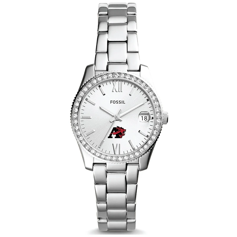 Women's Fossil Silver Albright Lions Scarlette Mini Three-Hand Date Watch