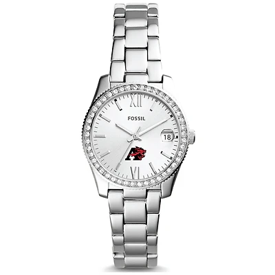 Women's Fossil Silver Albright Lions Scarlette Mini Three-Hand Date Watch