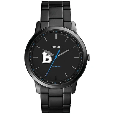 Men's Fossil Black Benedictine Eagles Minimalist Slim Stainless Steel Watch