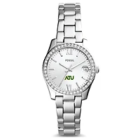 Women's Fossil  Silver Arkansas Tech Wonder Boys Scarlette Mini Three-Hand Date Watch