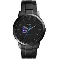 Men's Fossil  Black Capital University Comets Minimalist Slim Stainless Steel Watch