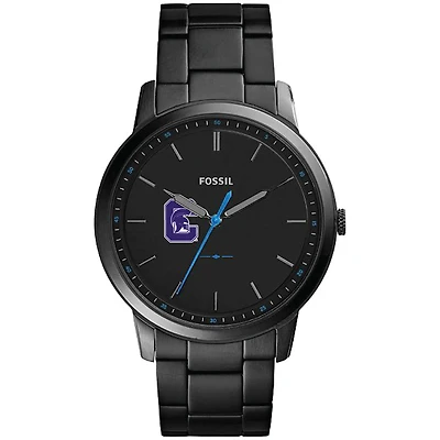 Men's Fossil  Black Capital University Comets Minimalist Slim Stainless Steel Watch