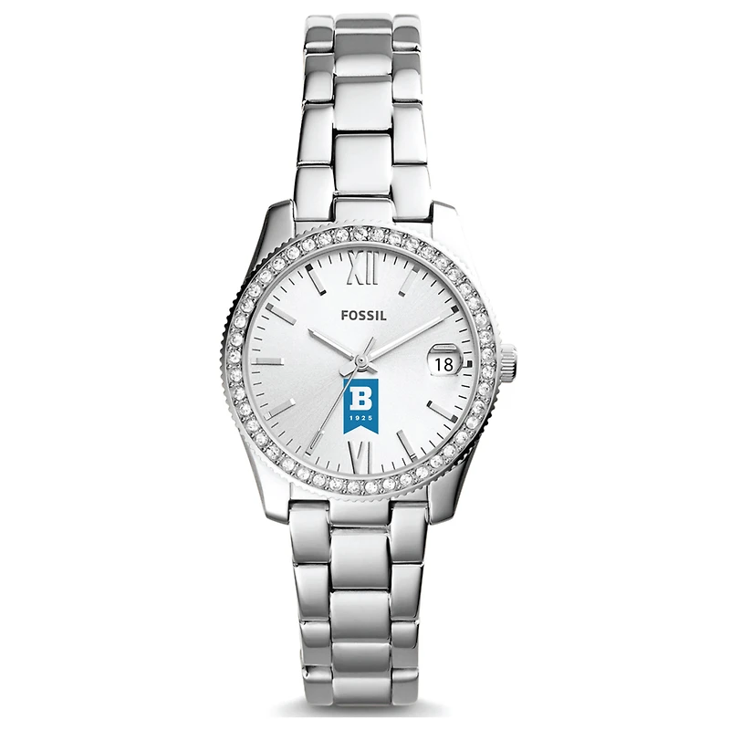 Women's Fossil Silver University of Baltimore Scarlette Mini Three-Hand Date Watch