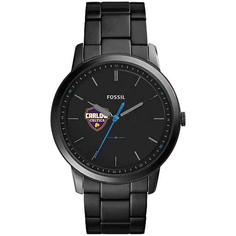 Men's Fossil Black Carlow University Celtics Minimalist Slim Stainless Steel Watch