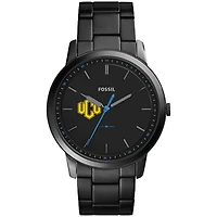 Men's Fossil  Black Central Oklahoma Bronchos Minimalist Slim Stainless Steel Watch