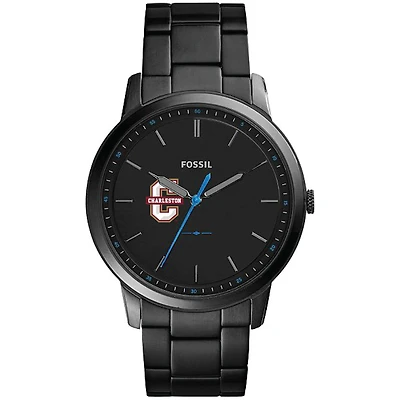 Men's Fossil  Black Charleston Cougars Minimalist Slim Stainless Steel Watch