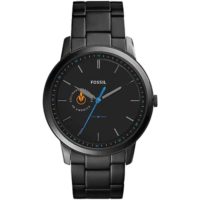 Men's Fossil  Black Culinary Institute of America Steels Minimalist Slim Stainless Steel Watch