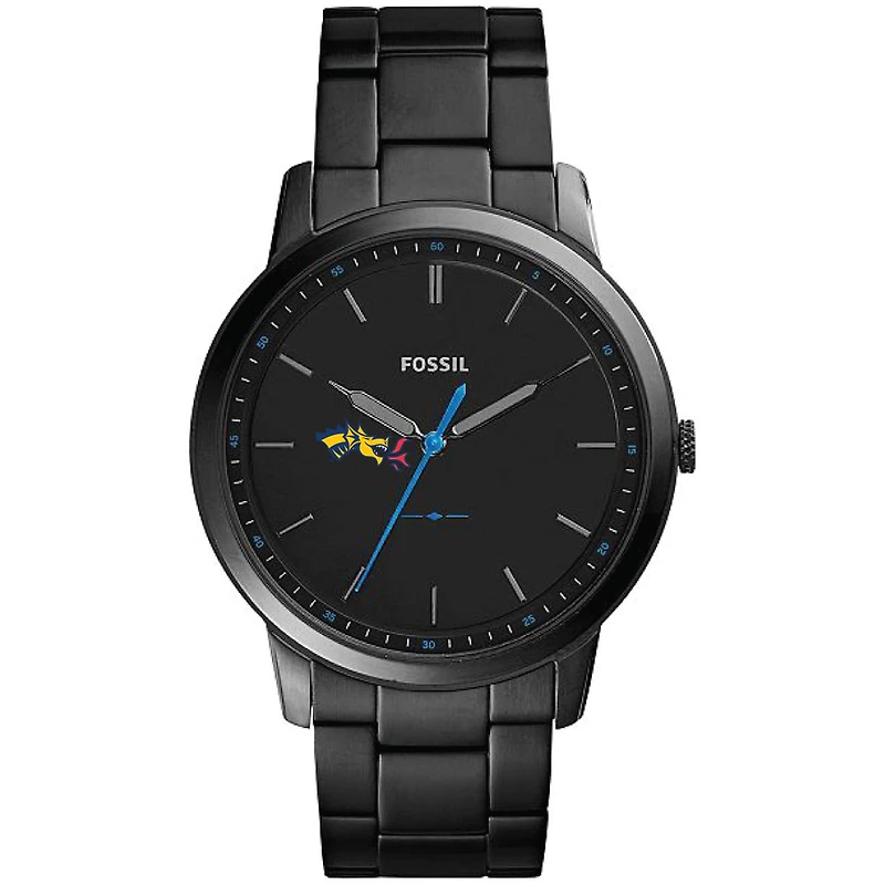 Men's Fossil Black Drexel Dragons Minimalist Slim Stainless Steel Watch