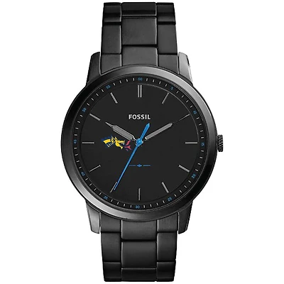 Men's Fossil  Black Drexel Dragons Minimalist Slim Stainless Steel Watch