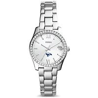 Women's Fossil  Silver Broward Seahawks Scarlette Mini Three-Hand Date Watch