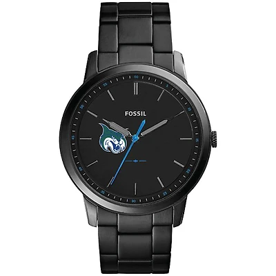Men's Fossil  Black Georgia College Bobcats Minimalist Slim Stainless Steel Watch
