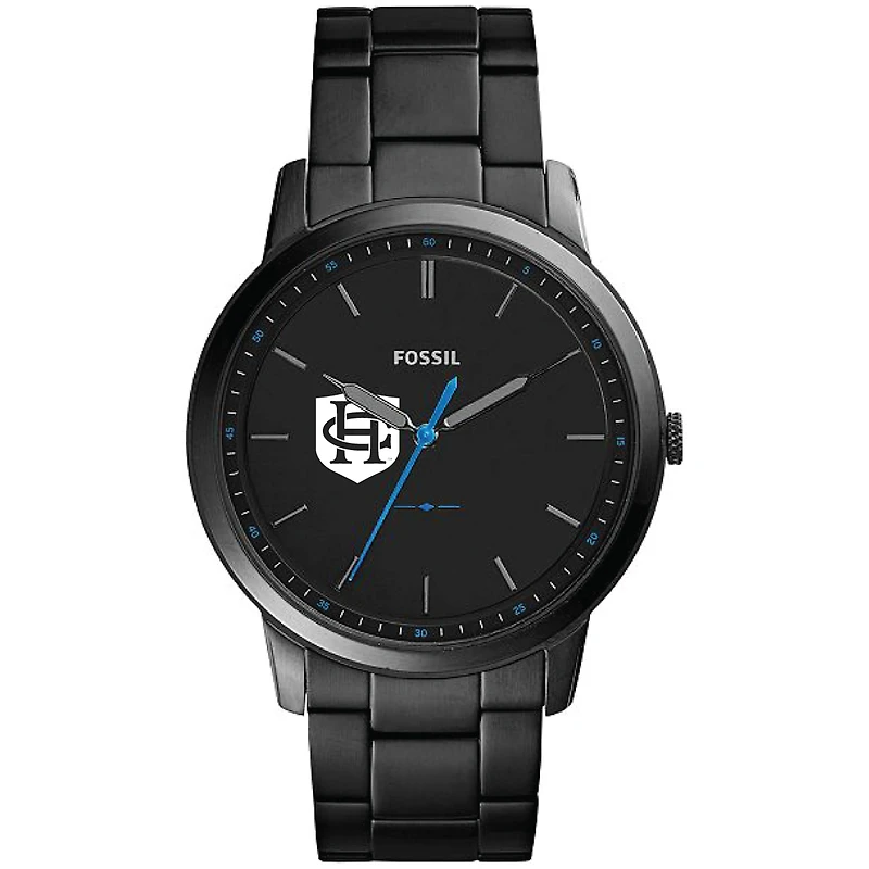Men's Fossil  Black Hanover Panthers Minimalist Slim Stainless Steel Watch