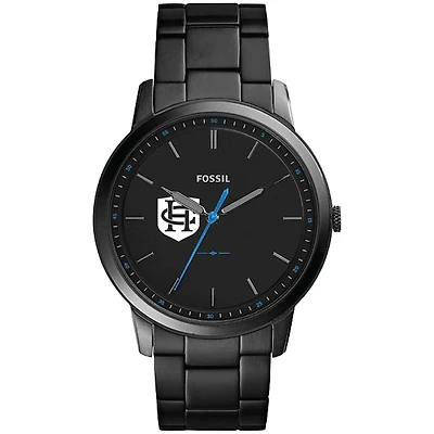 Men's Fossil  Black Hanover Panthers Minimalist Slim Stainless Steel Watch