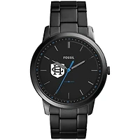 Men's Fossil  Black Hanover Panthers Minimalist Slim Stainless Steel Watch