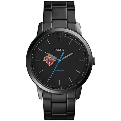 Men's Fossil  Black Iona University Gaels Minimalist Slim Stainless Steel Watch