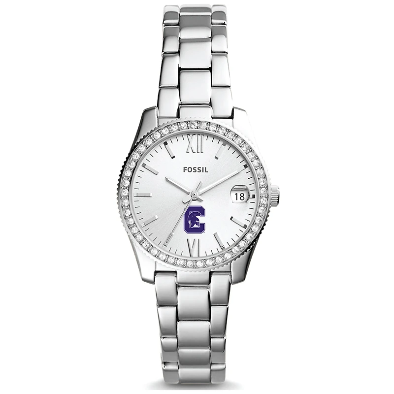 Women's Fossil Silver Capital University Comets Scarlette Mini Three-Hand Date Watch