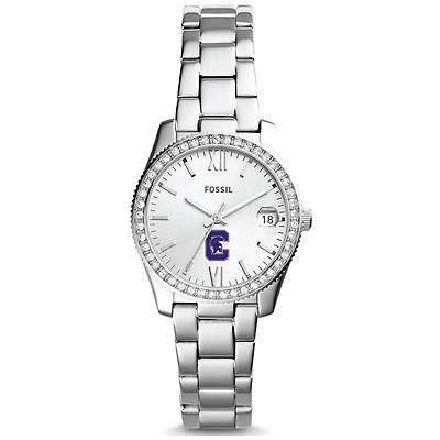 Women's Fossil Silver Capital University Comets Scarlette Mini Three-Hand Date Watch