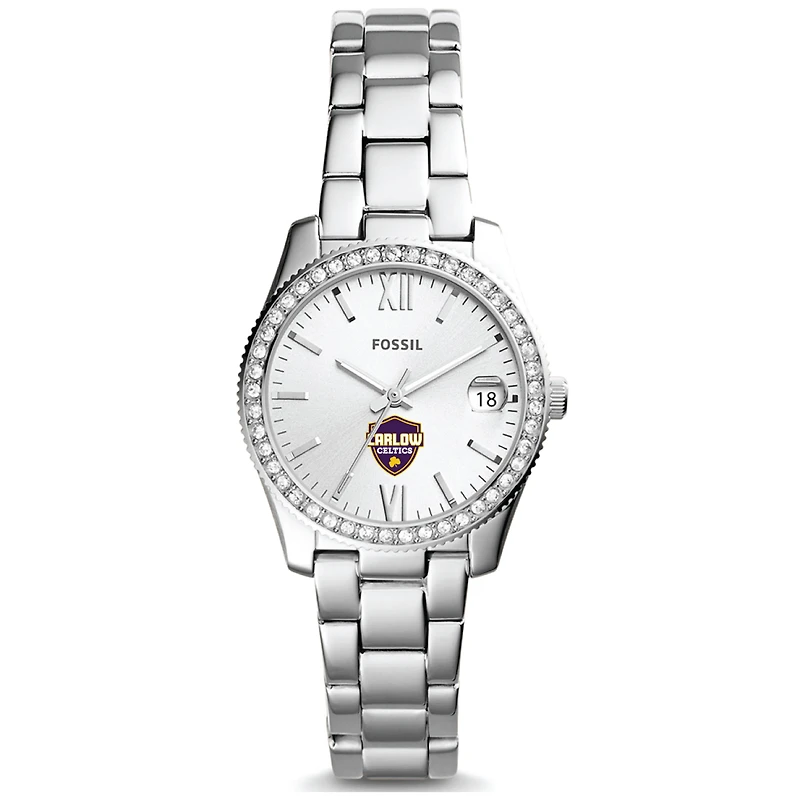 Women's Fossil Silver Carlow University Celtics Scarlette Mini Three-Hand Date Watch