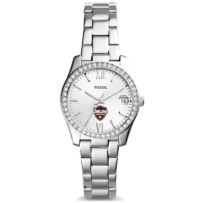 Women's Fossil Silver Carlow University Celtics Scarlette Mini Three-Hand Date Watch