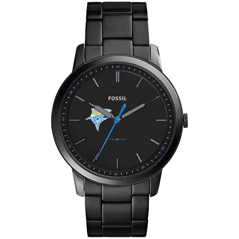 Men's Fossil Black LIU Sharks Minimalist Slim Stainless Steel Watch