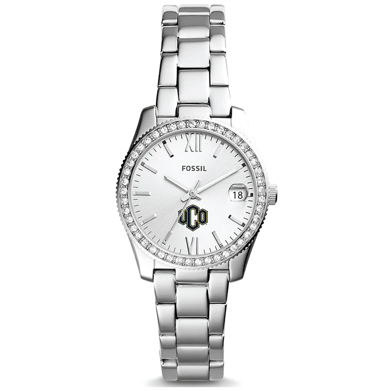 Women's Fossil Silver Central Oklahoma Bronchos Scarlette Mini Three-Hand Date Watch