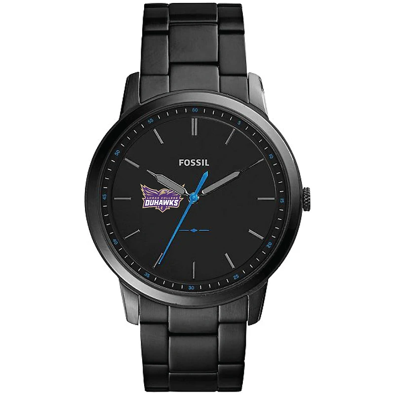 Men's Fossil  Black Loras College Duhawks Minimalist Slim Stainless Steel Watch