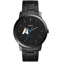 Men's Fossil  Black LSUA Generals Minimalist Slim Stainless Steel Watch