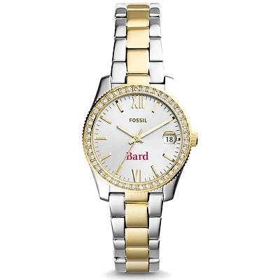 Women's Fossil Silver/Gold Bard College Raptors Scarlette Mini Two-Tone Stainless Steel Watch