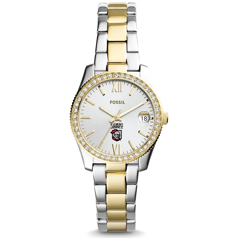 Women's Fossil Silver/Gold Belmont Abbey Crusaders Scarlette Mini Two-Tone Stainless Steel Watch