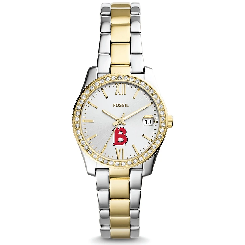 Women's Fossil Silver/Gold Benedictine Eagles Scarlette Mini Two-Tone Stainless Steel Watch