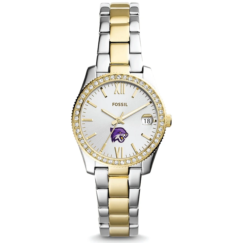 Women's Fossil Silver/Gold Bethel Wildcats Scarlette Mini Two-Tone Stainless Steel Watch