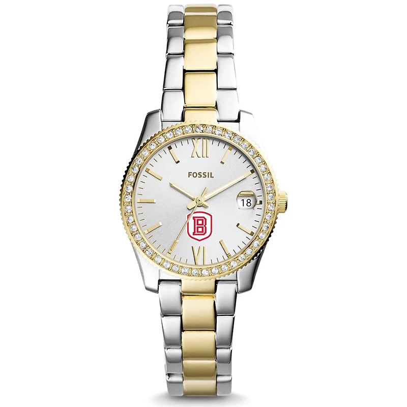 Women's Fossil Silver/Gold Bradley Braves Scarlette Mini Two-Tone Stainless Steel Watch