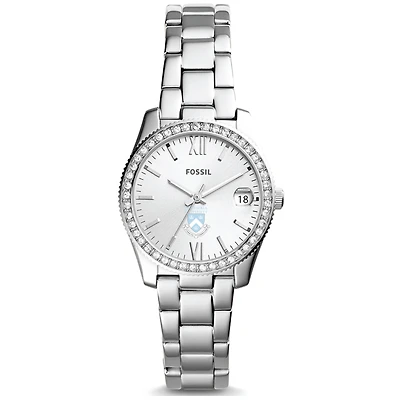 Women's Fossil Silver Columbia University Scarlette Mini Three-Hand Date Watch