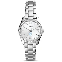 Women's Fossil  Silver Columbia University Scarlette Mini Three-Hand Date Watch