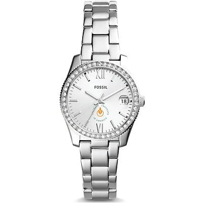 Women's Fossil Silver Culinary Institute of America Steels Scarlette Mini Three-Hand Date Watch