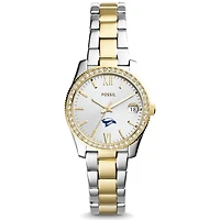 Women's Fossil  Silver/Gold Broward Seahawks Scarlette Mini Two-Tone Stainless Steel Watch