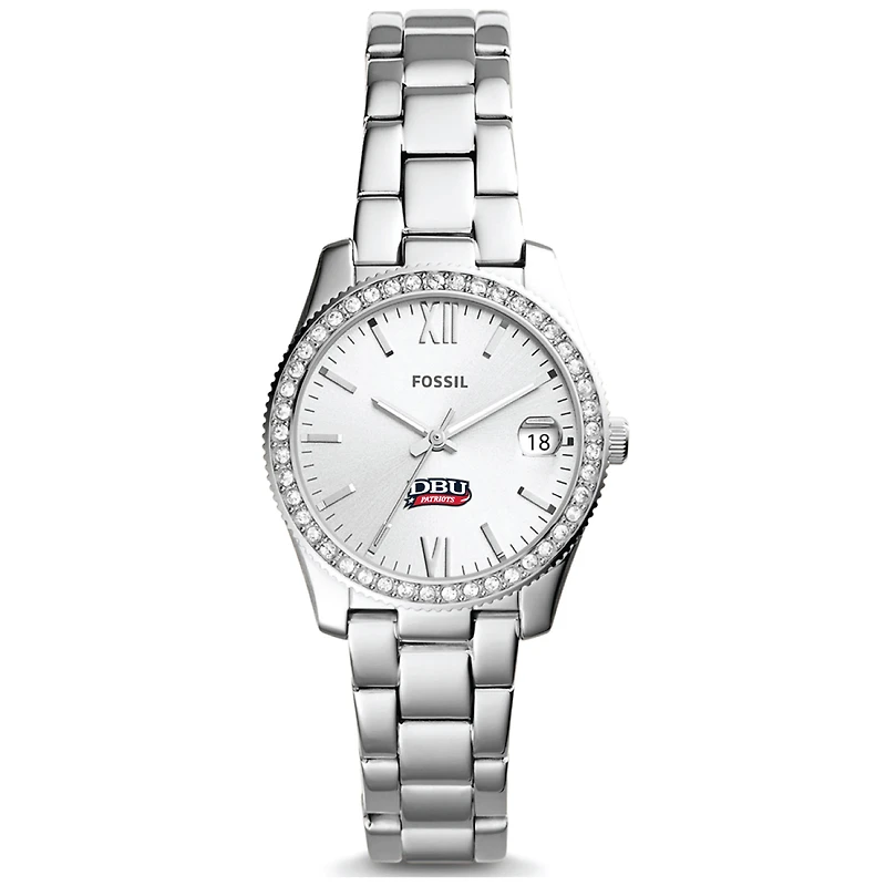 Women's Fossil Silver Dallas Baptist Patriots Scarlette Mini Three-Hand Date Watch