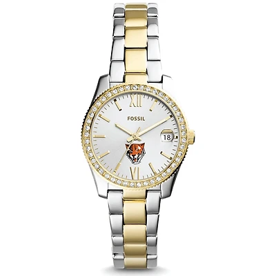 Women's Fossil  Silver/Gold Buffalo State Bengals Scarlette Mini Two-Tone Stainless Steel Watch