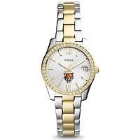 Women's Fossil  Silver/Gold Buffalo State Bengals Scarlette Mini Two-Tone Stainless Steel Watch