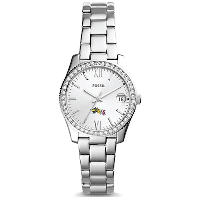 Women's Fossil Silver Drexel Dragons Scarlette Mini Three-Hand Date Watch