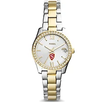 Women's Fossil  Silver/Gold Cal State Stanislaus Warriors Scarlette Mini Two-Tone Stainless Steel Watch